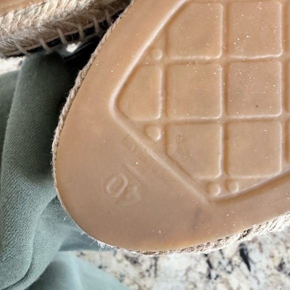 CHANEL Black and Gray Plaid Espadrilles
